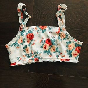 Floral Ruffle Crop Top - NWOT